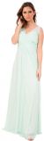 V-Neck Bejeweled Shoulders Ruched Formal Bridesmaid Dress in an alternative picture
